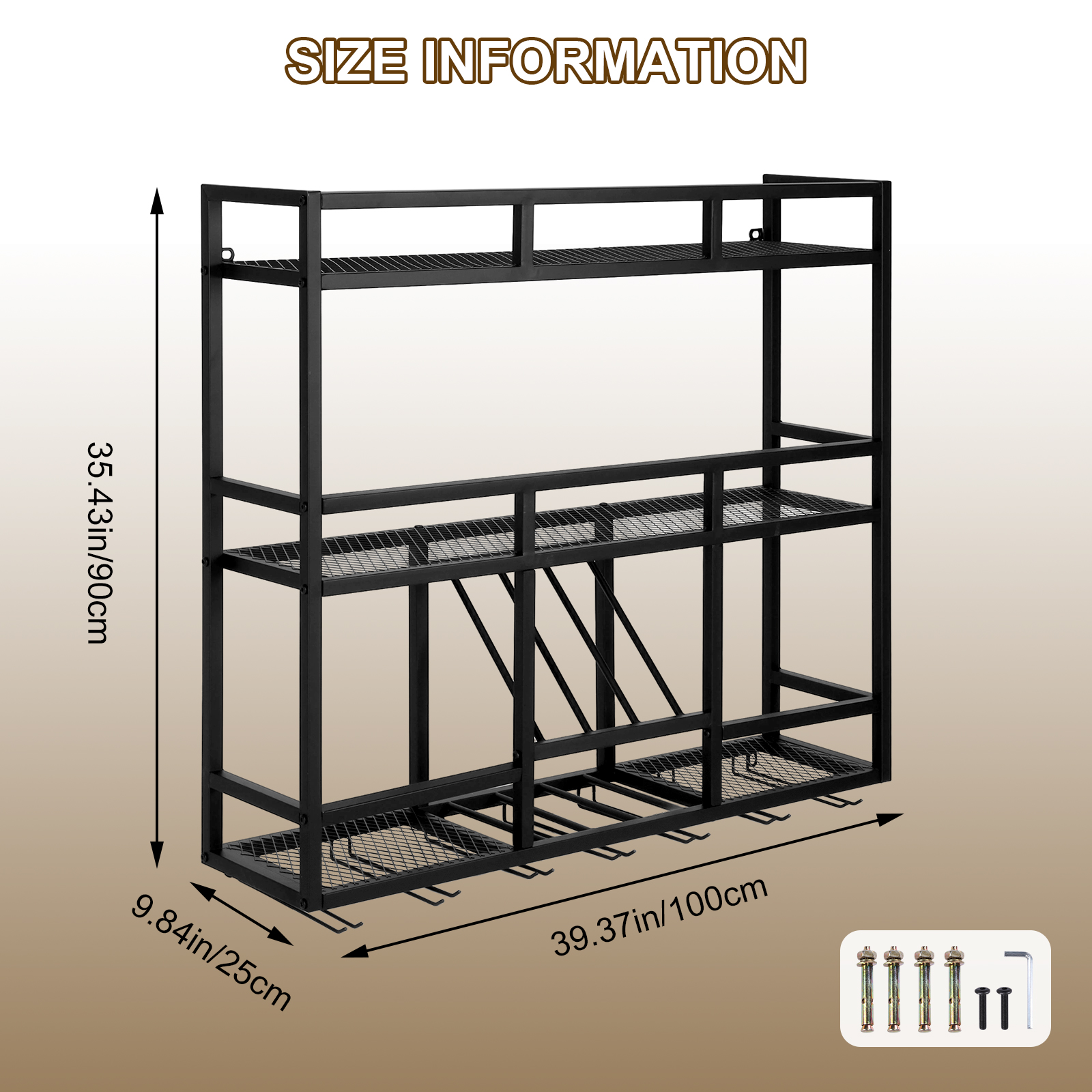 Home Bar Shelves - 3 Tiers Floating Wine Bottle Stand