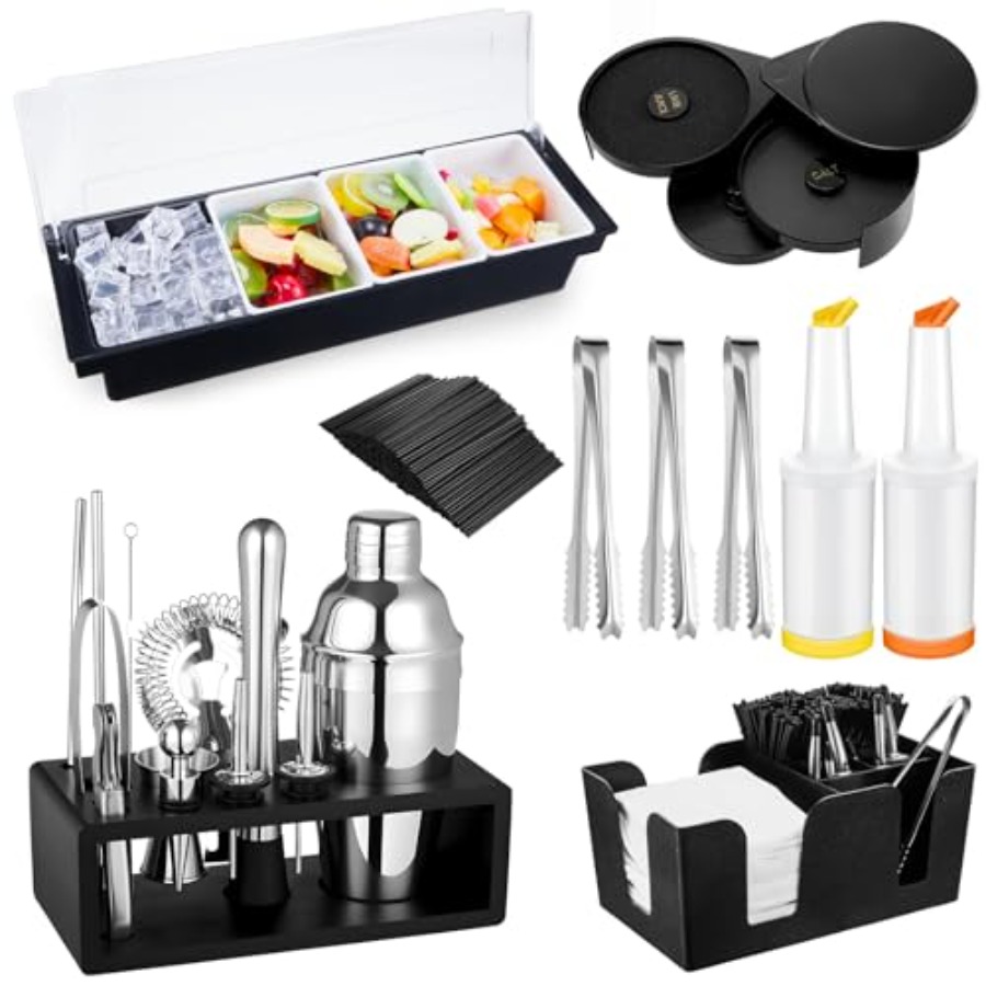 23 Pcs Bartender Supplies Kit  - Garnish Tray Set のレビューと価格