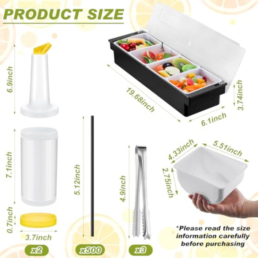 23 Pcs Bartender Supplies Kit  - Garnish Tray Set のレビューと価格