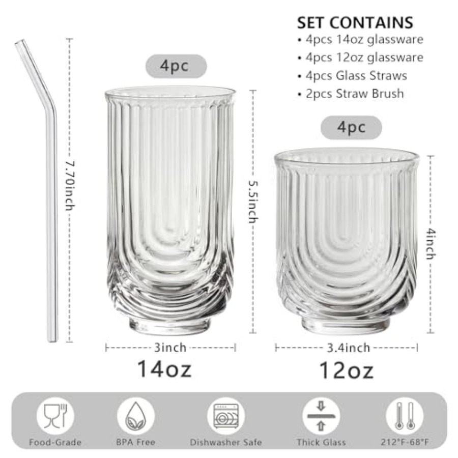 Water Drinking Glasses Set of  - Highball Glass Set のレビューと価格
