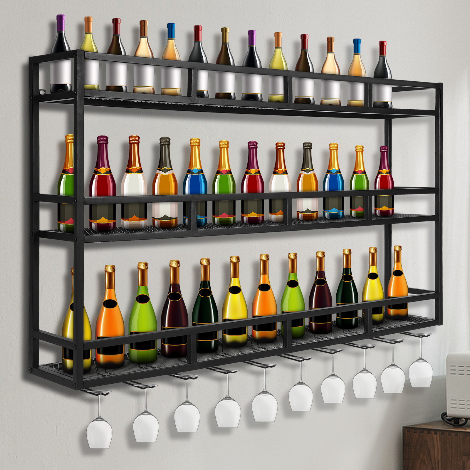 Bar Liquor Bottle Display Shel - Home Bar Shelves のレビューと価格