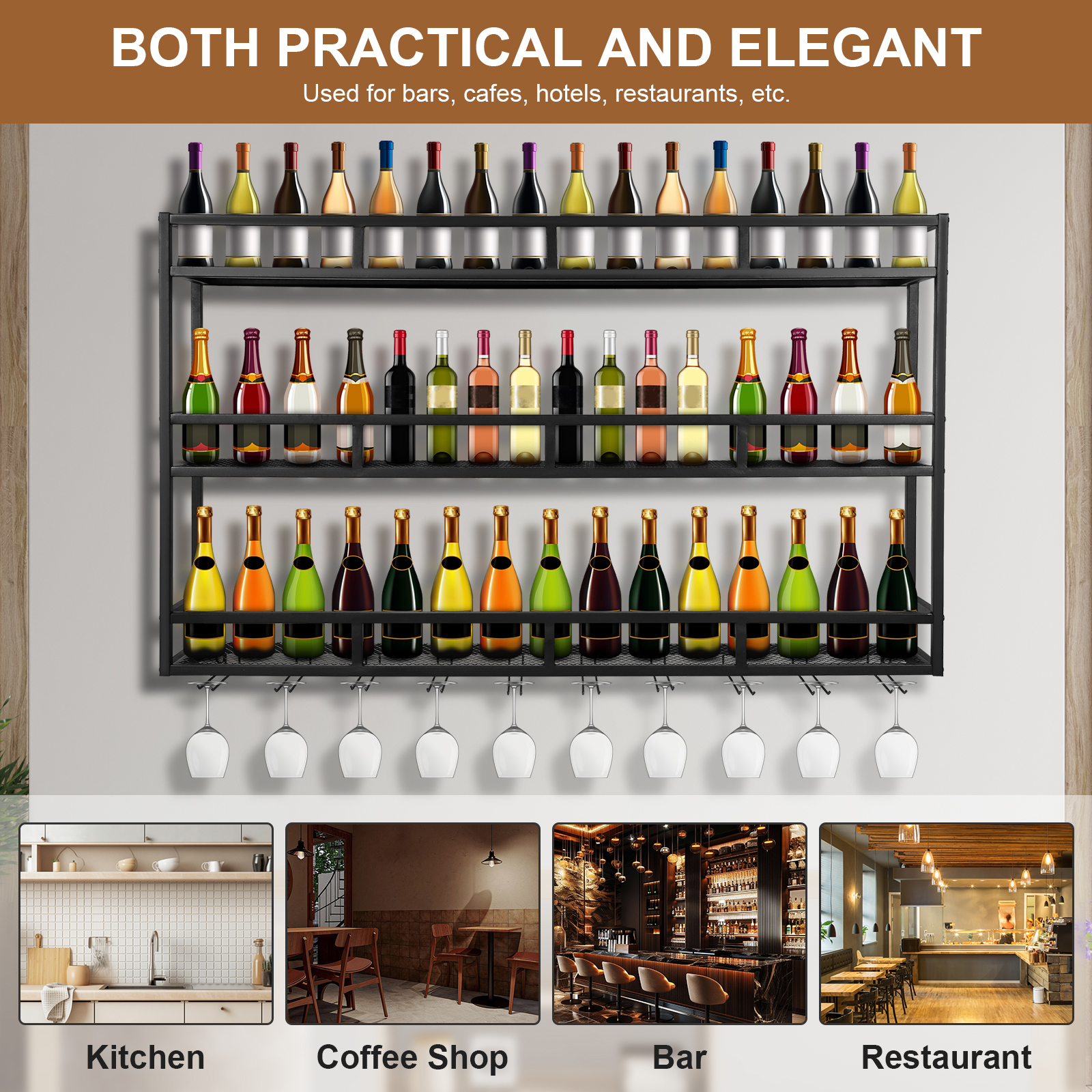 Bar Liquor Bottle Display Shel - Home Bar Shelves のレビューと価格