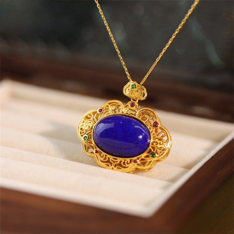 Classical lapis lazuli necklac - Bar Cart Gold のレビューと価格