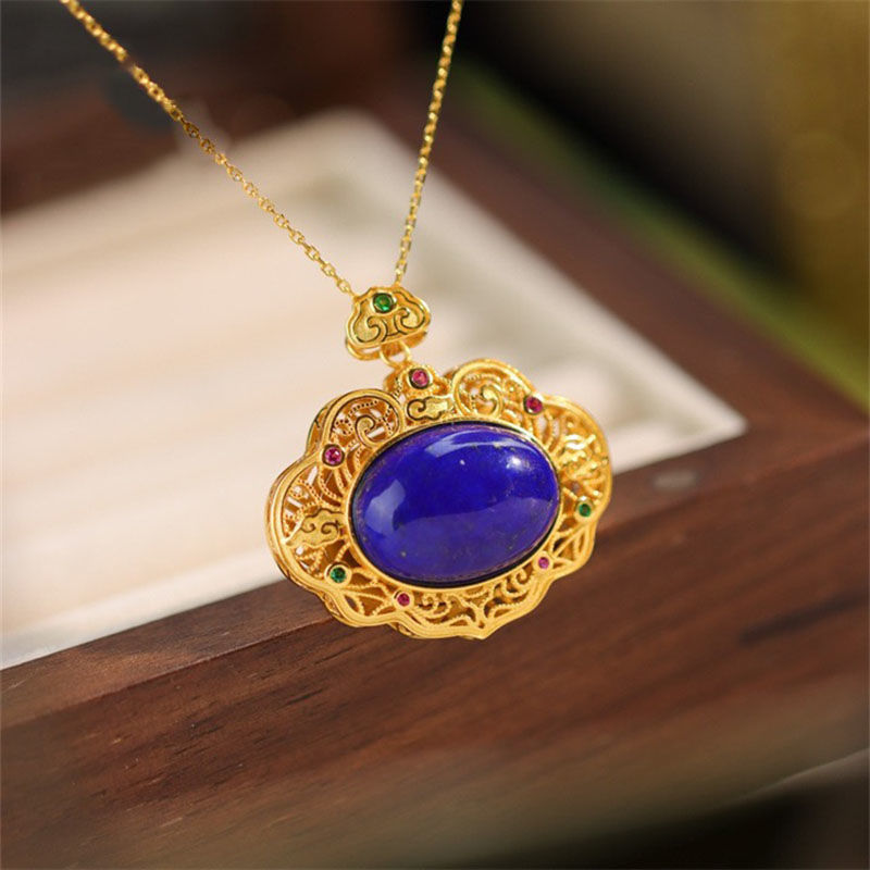 Classical lapis lazuli necklac - Bar Cart Gold のレビューと価格