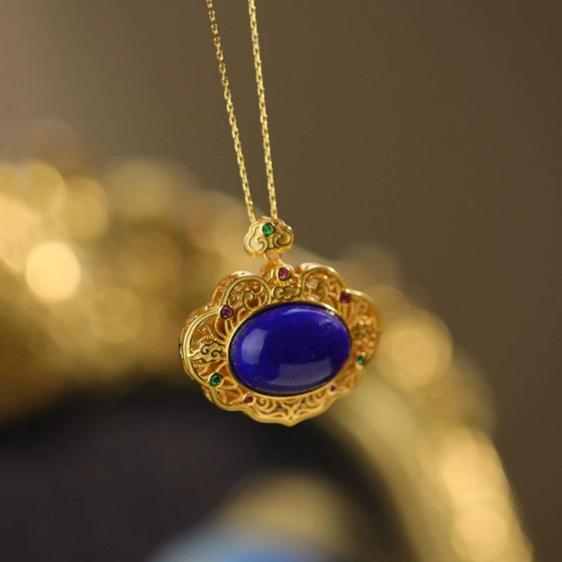 Classical lapis lazuli necklac - Bar Cart Gold のレビューと価格