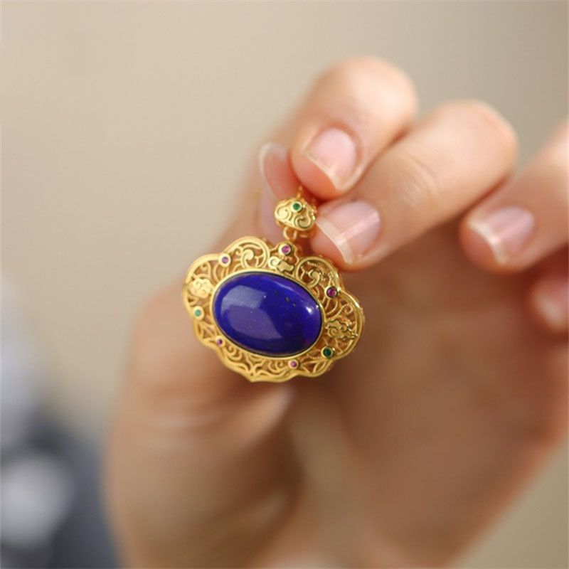 Classical lapis lazuli necklac - Bar Cart Gold のレビューと価格