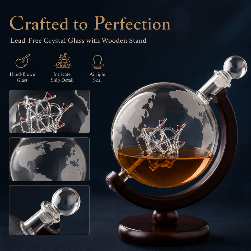 Globe Whiskey Decanter Set wit - Decanter Globe Set のレビューと価格