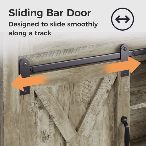 52-Inch Light Grey Farmhouse B - Home Bar Shelves のレビューと価格