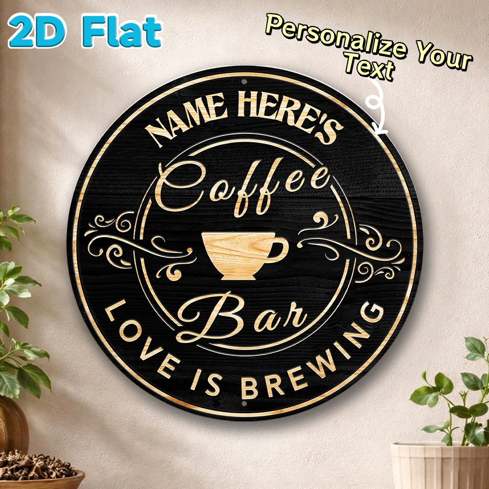 Custom Name Coffee Bar Round M - Home Bar And Kitchen のレビューと価格