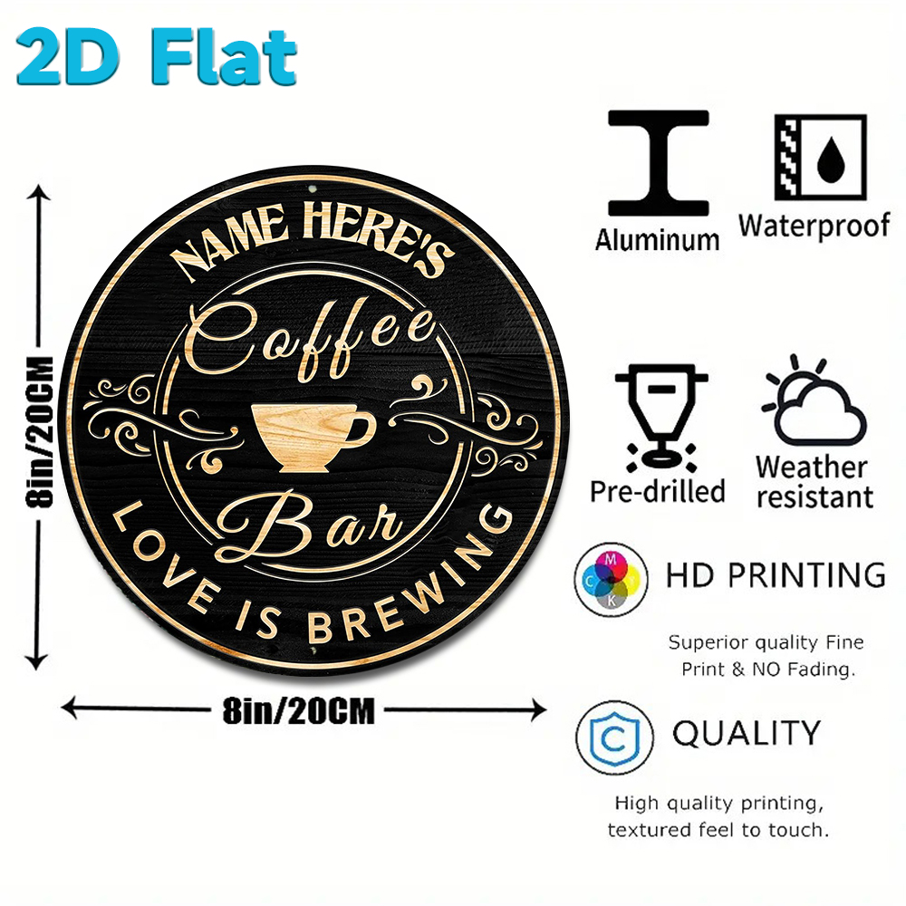 Custom Name Coffee Bar Round M - Home Bar And Kitchen のレビューと価格