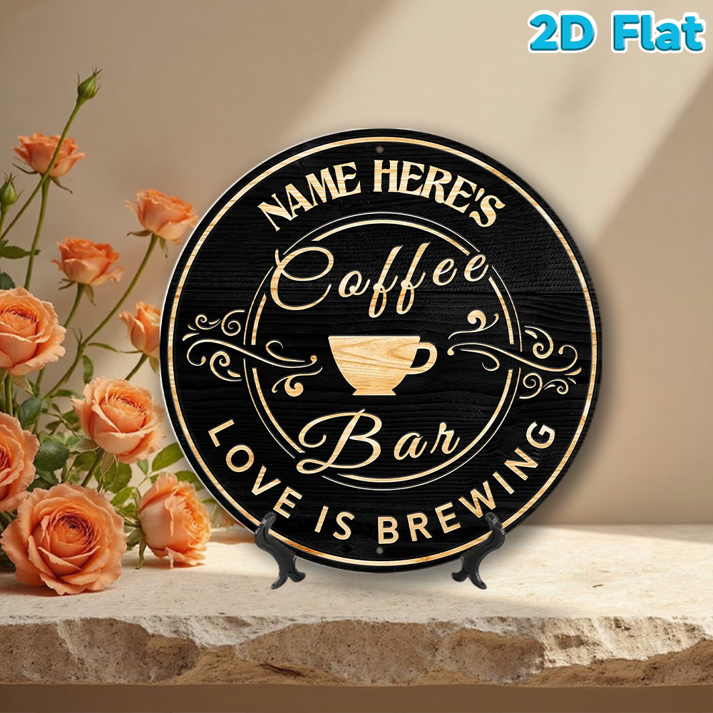 Custom Name Coffee Bar Round M - Home Bar And Kitchen のレビューと価格
