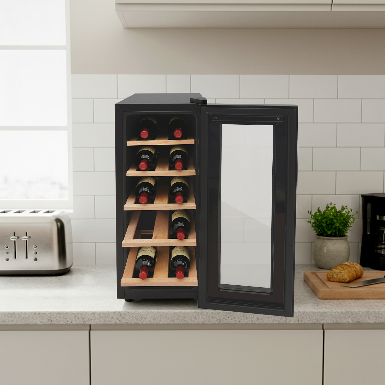 12 Bottle Wine Fridge, Freesta - Home Bar Shelves のレビューと価格