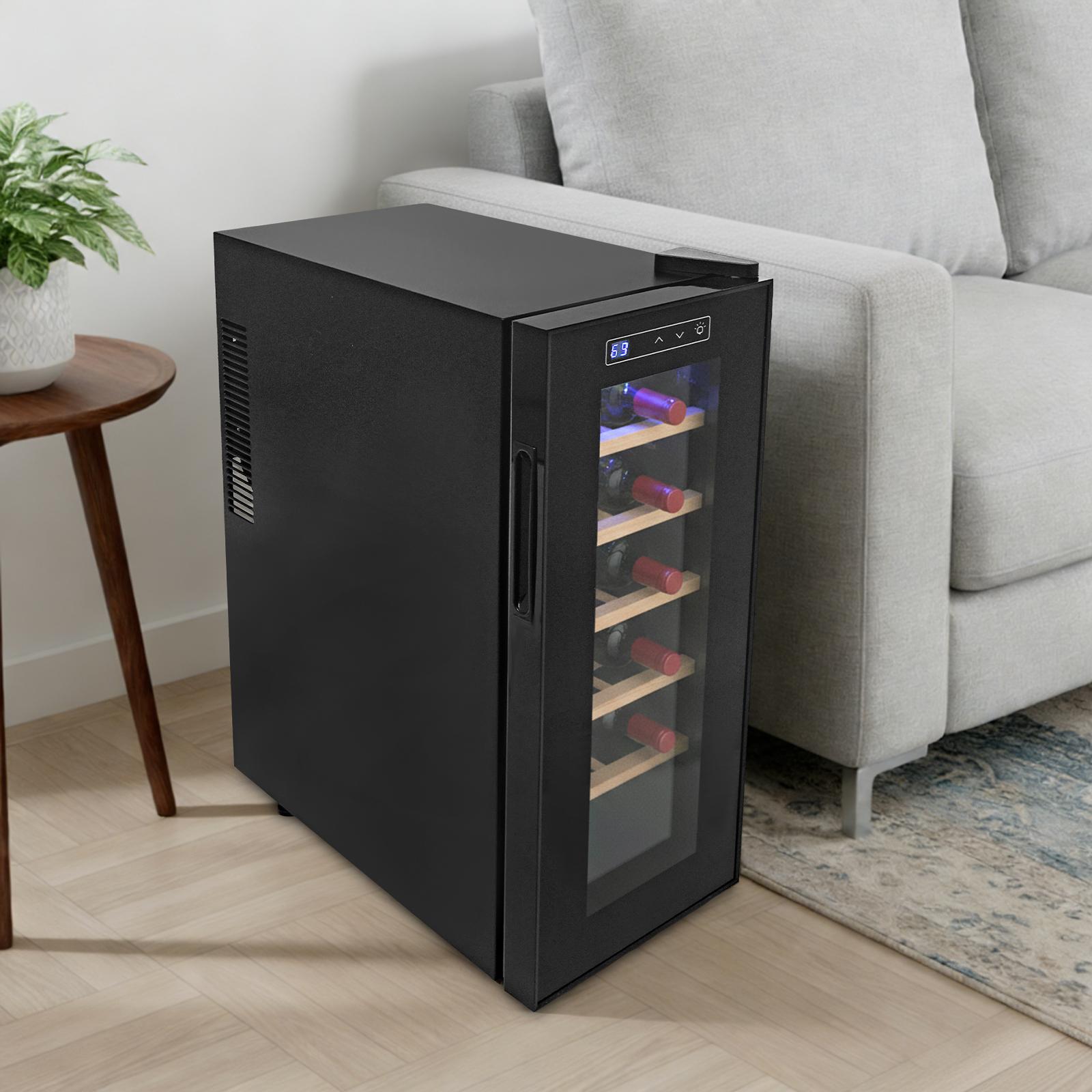 12 Bottle Wine Fridge, Freesta - Home Bar Shelves のレビューと価格