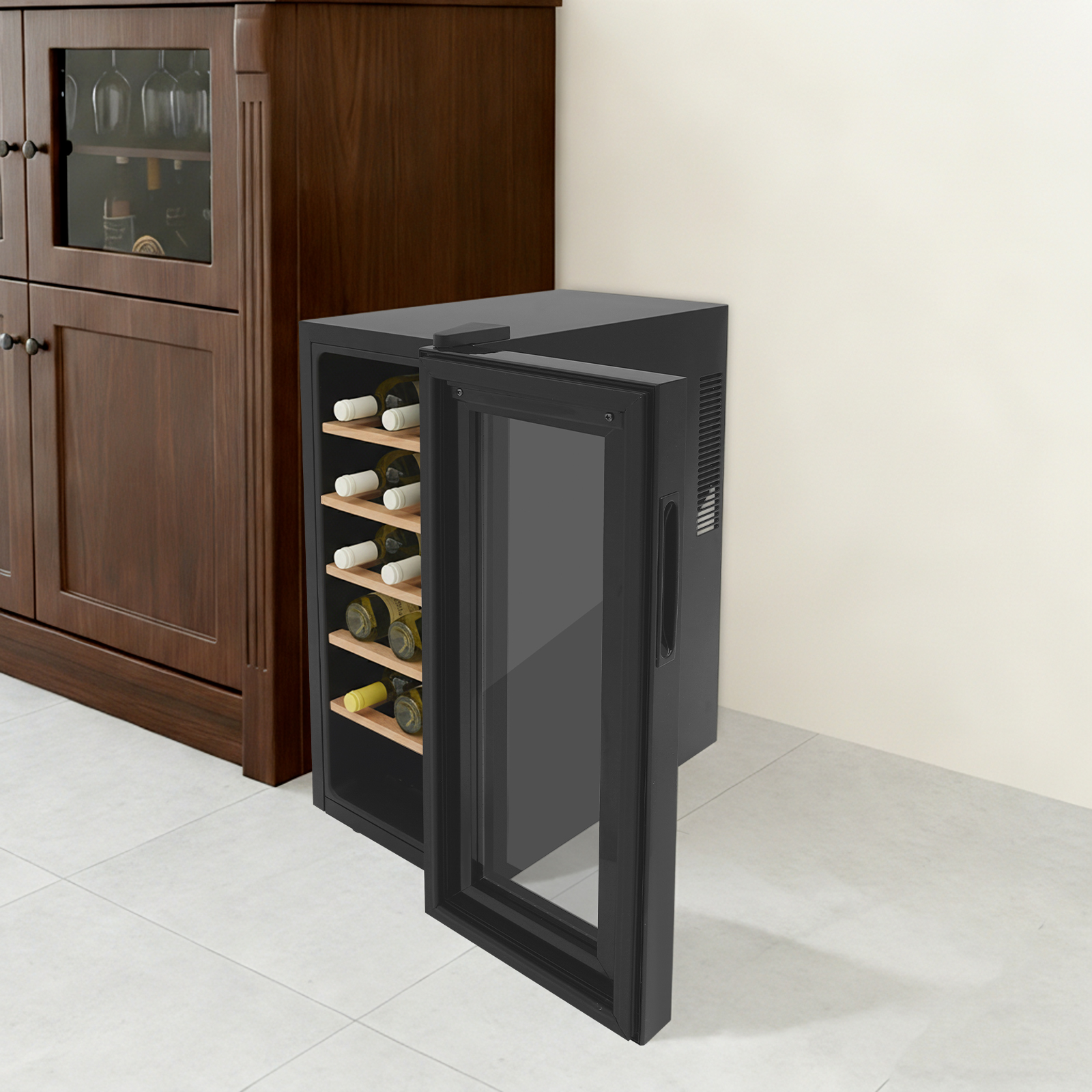 12 Bottle Wine Fridge, Freesta - Home Bar Shelves のレビューと価格