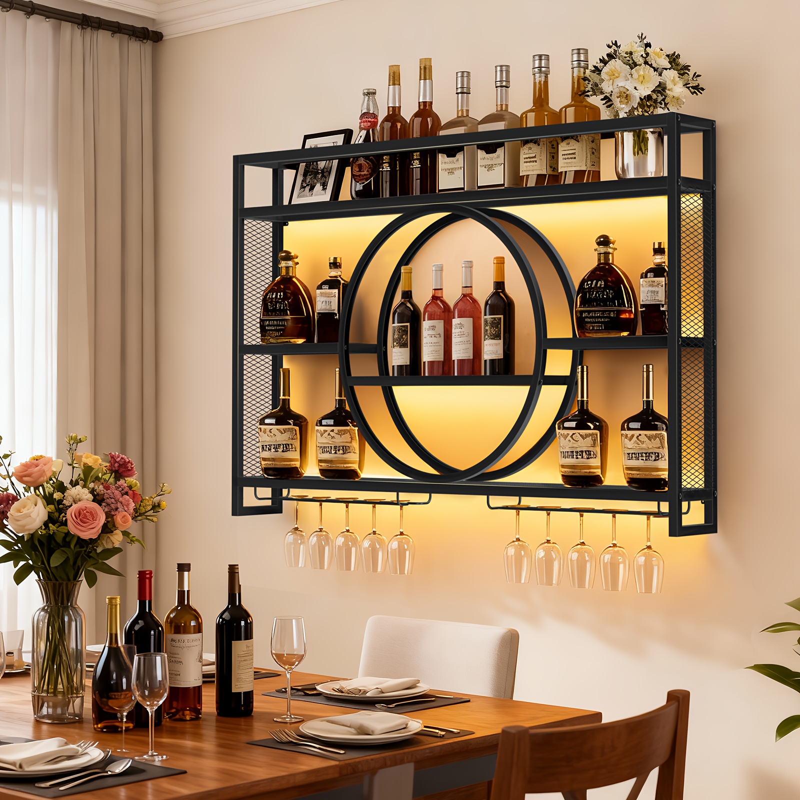 Stylish 3-Tier Wall-Mounted Me - Home Bar Shelves のレビューと価格