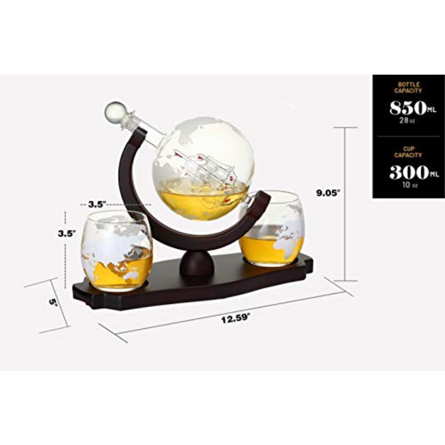 Whiskey Globe Decanter Set wit - Decanter Globe Set のレビューと価格
