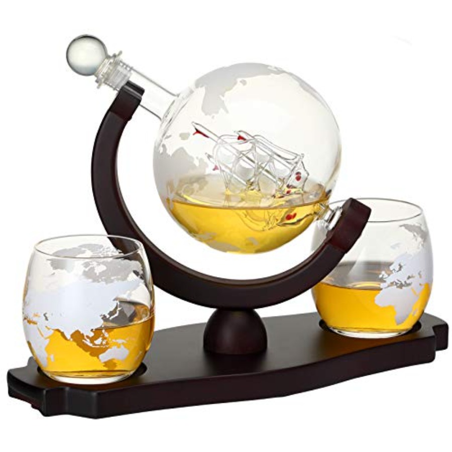 Whiskey Globe Decanter Set wit - Decanter Globe Set のレビューと価格