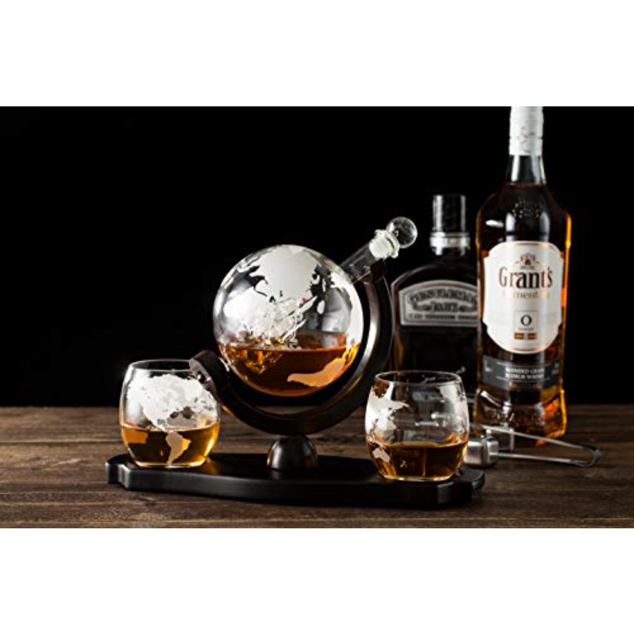 Whiskey Globe Decanter Set wit - Decanter Globe Set のレビューと価格
