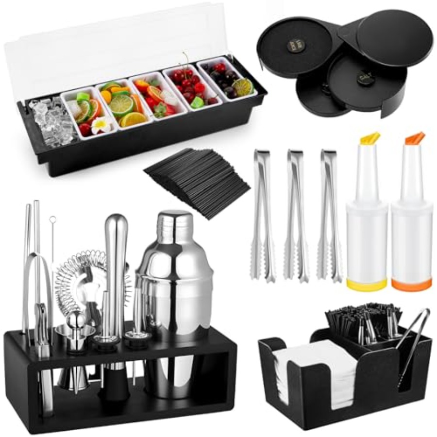23 Pcs Bartender Supplies Kit  - Garnish Tray Set のレビューと価格