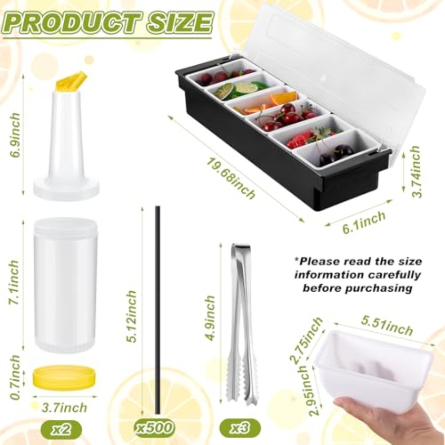 23 Pcs Bartender Supplies Kit  - Garnish Tray Set のレビューと価格