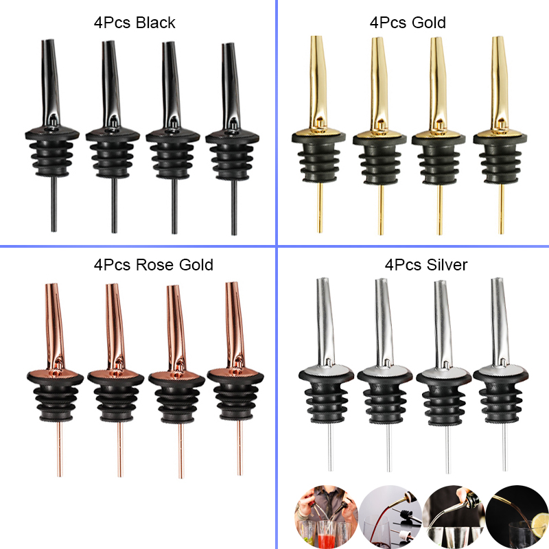 4Pcs Black/Rose Gold/Silver Li - Speed Pourer Cap のレビューと価格