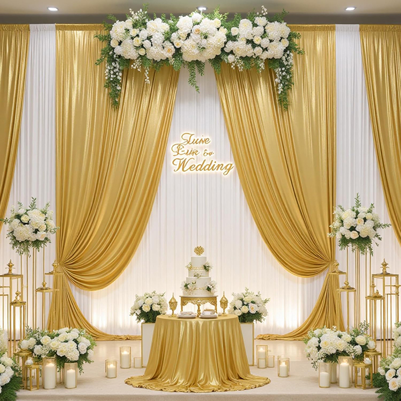 Gold Sequin Backdrop Curtain W - Home Bargains のレビューと価格