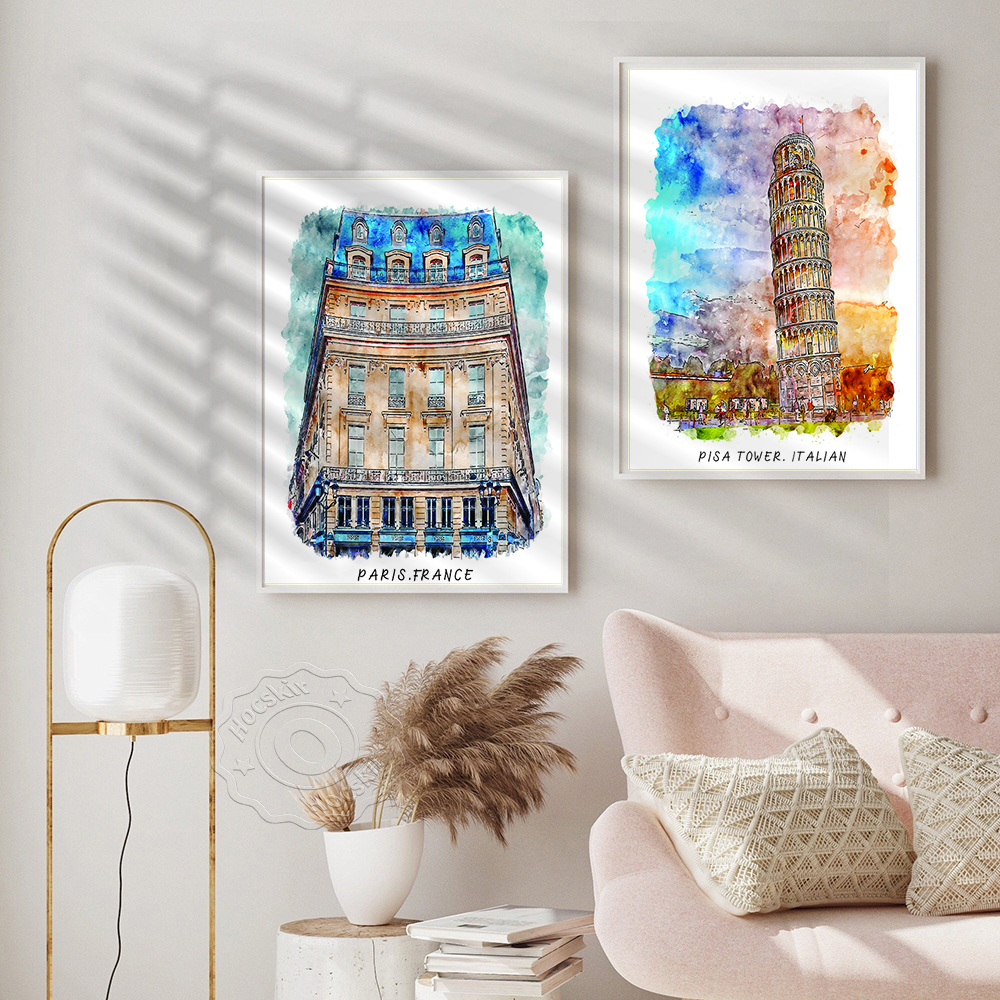 Watercolor Print, World Travel - Home Barcelona のレビューと価格
