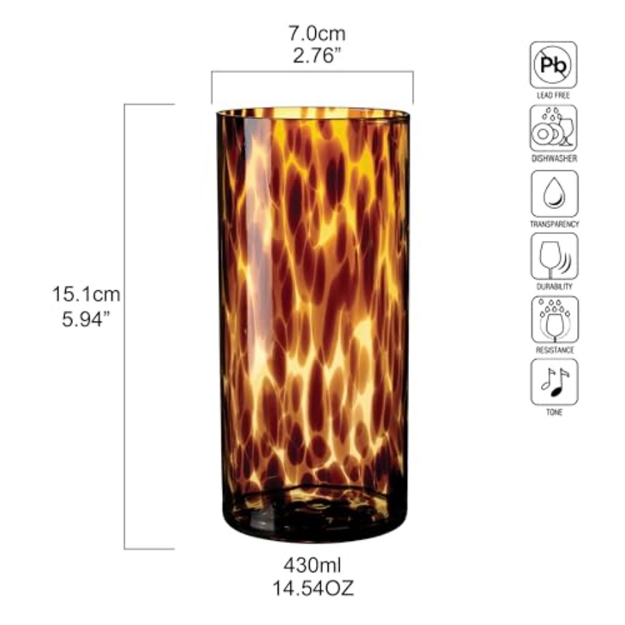 Tortoise Shell Highball Glass  - Highball Glass Set のレビューと価格
