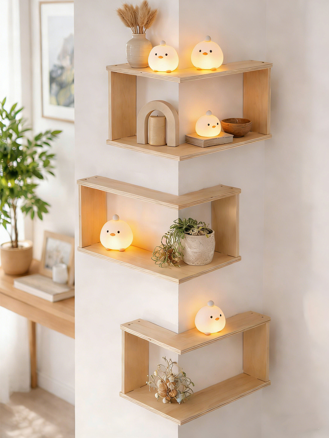 Corner Floating Wooden Shelves - Home Bar Shelves のレビューと価格