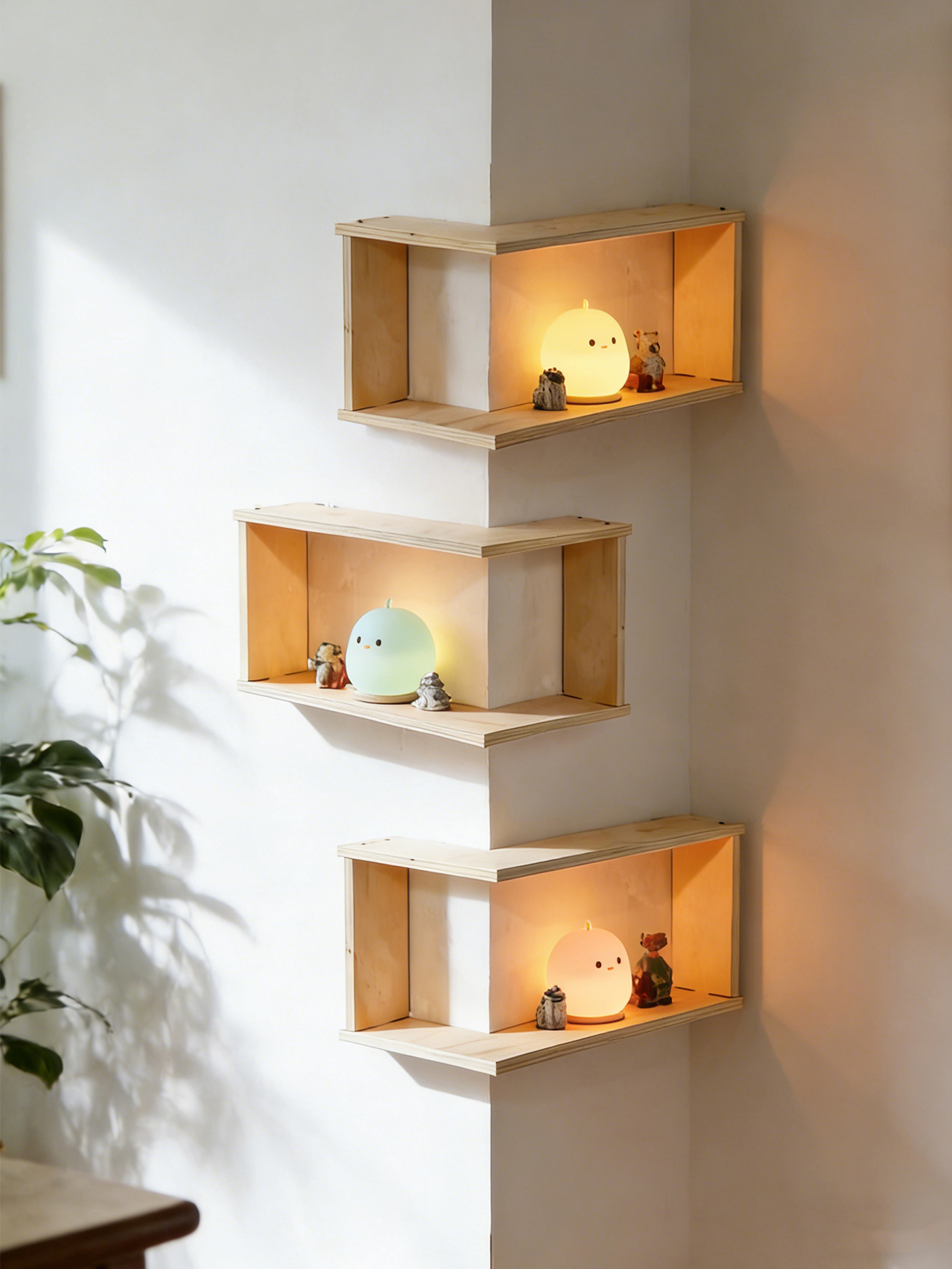 Corner Floating Wooden Shelves - Home Bar Shelves のレビューと価格