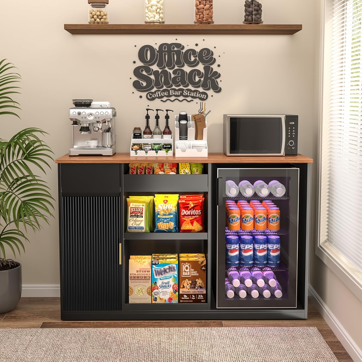 Snack Bar Cabinet with Fridge  - Home Bar Shelves のレビューと価格