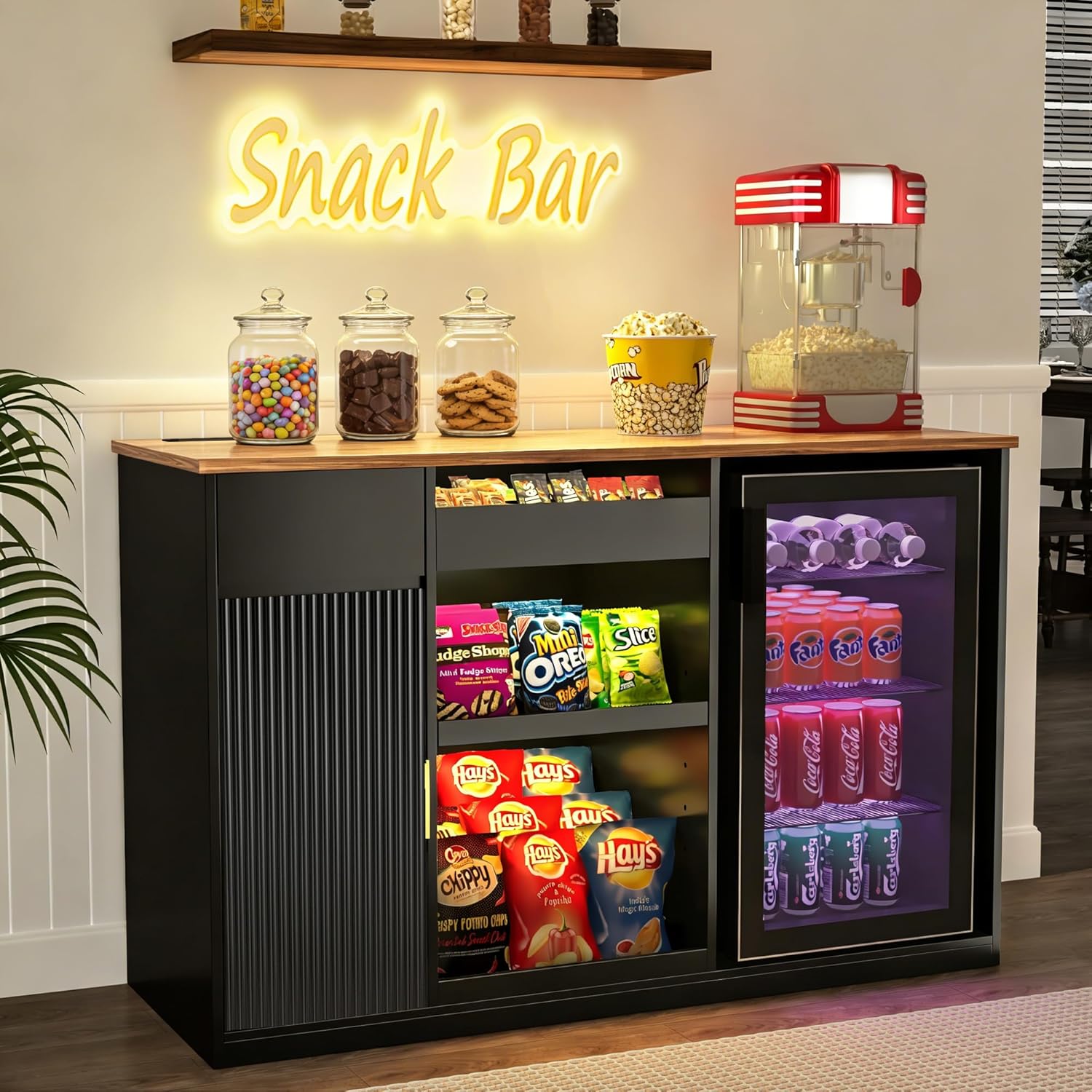 Snack Bar Cabinet with Fridge  - Home Bar Shelves のレビューと価格