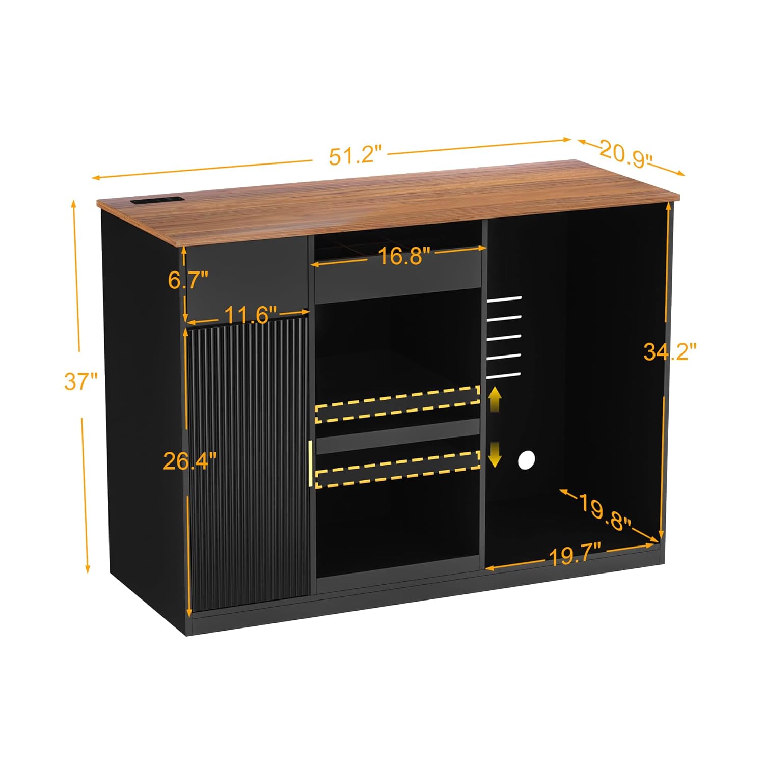 Snack Bar Cabinet with Fridge  - Home Bar Shelves のレビューと価格