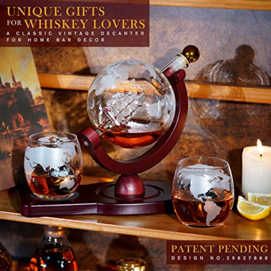 Gifts for Men Dad Fathers Day, - Decanter Globe Set のレビューと価格