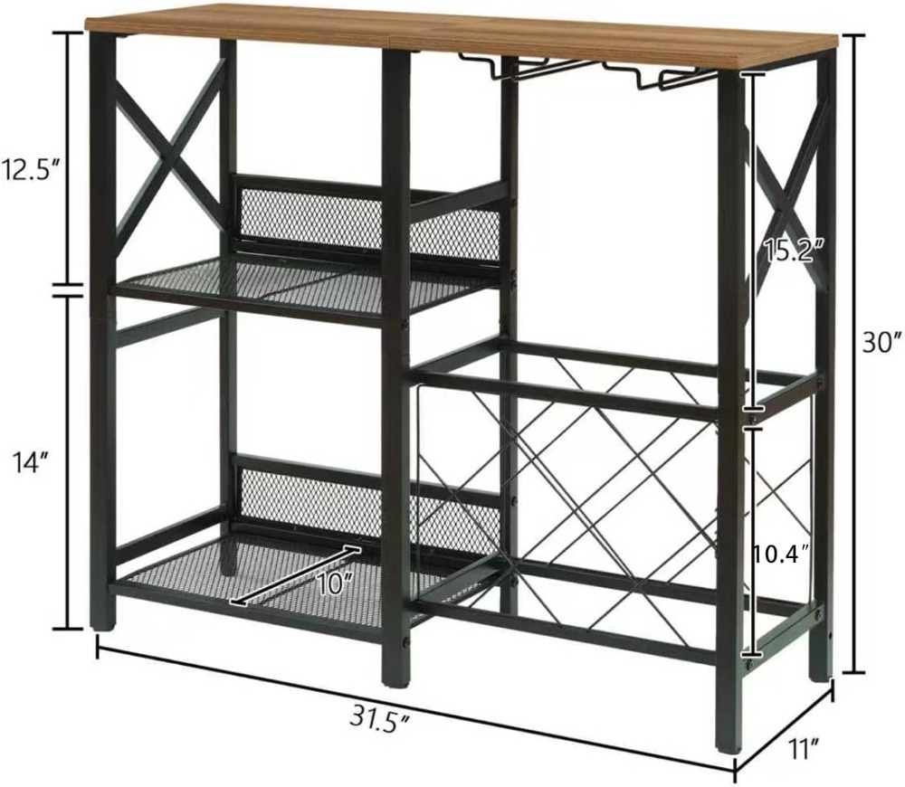 Rustic Freestanding Wine Rack  - Home Bar Shelves のレビューと価格