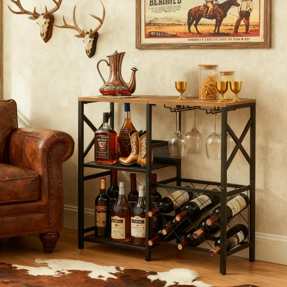 Rustic Freestanding Wine Rack  - Home Bar Shelves のレビューと価格