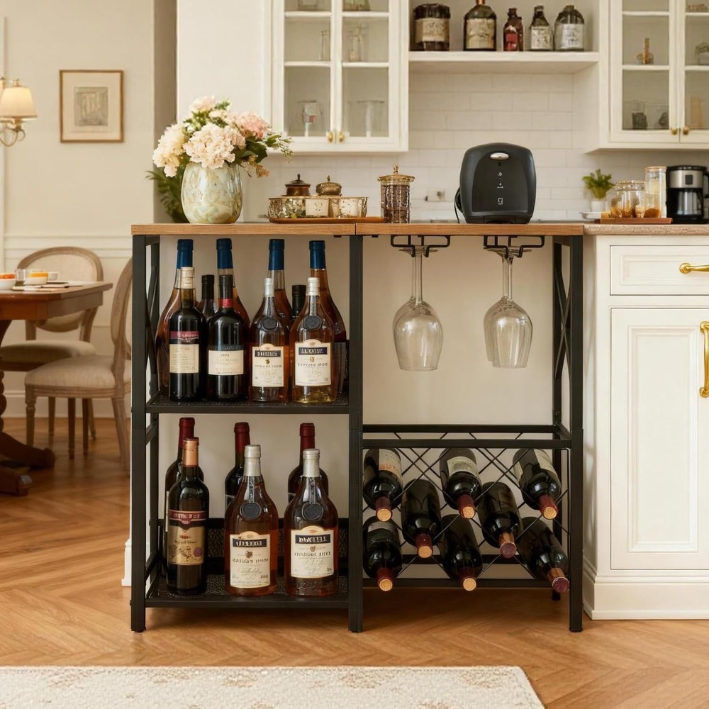 Rustic Freestanding Wine Rack  - Home Bar Shelves のレビューと価格
