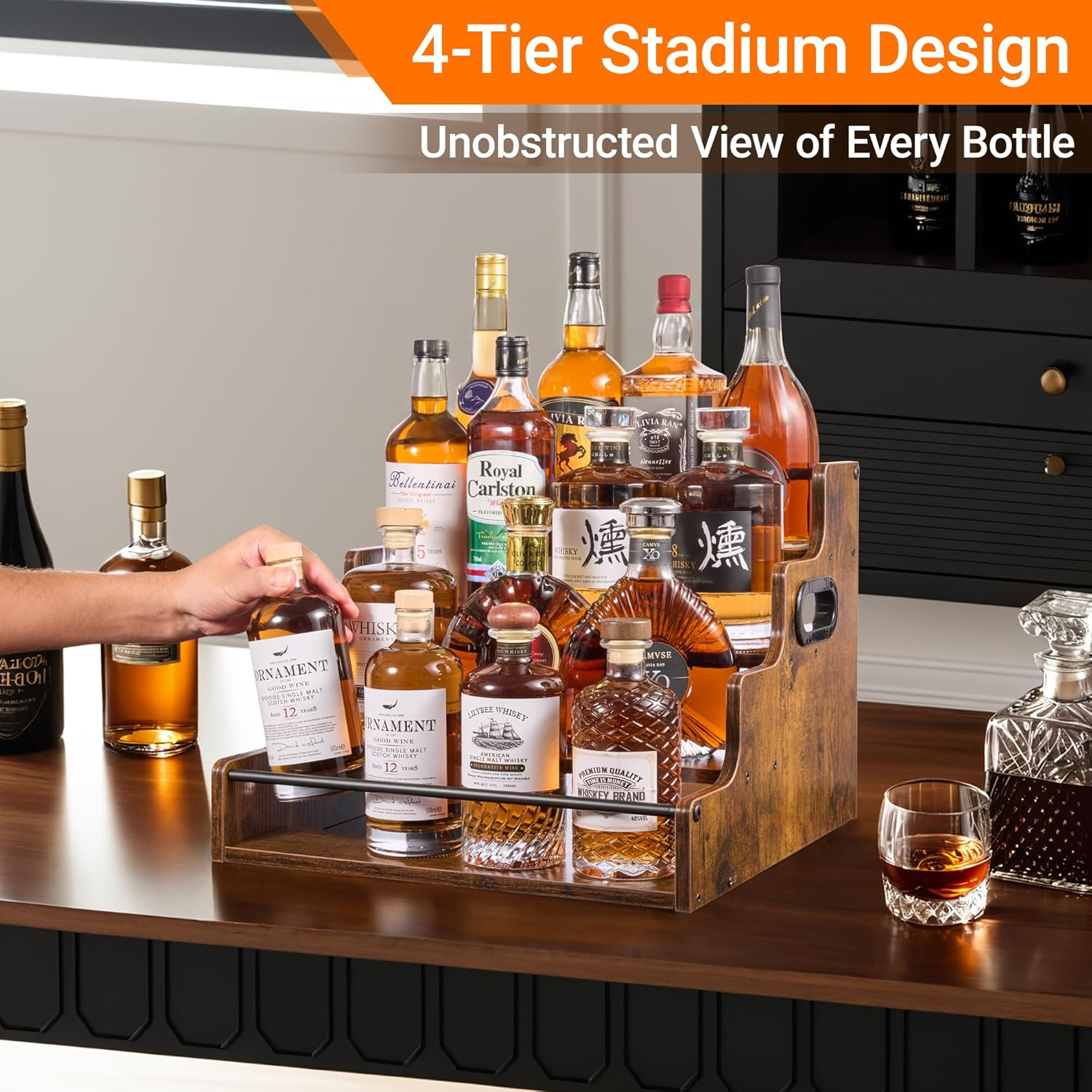 Liquor Bottle Display Shelf, C - Home Bar Shelves のレビューと価格