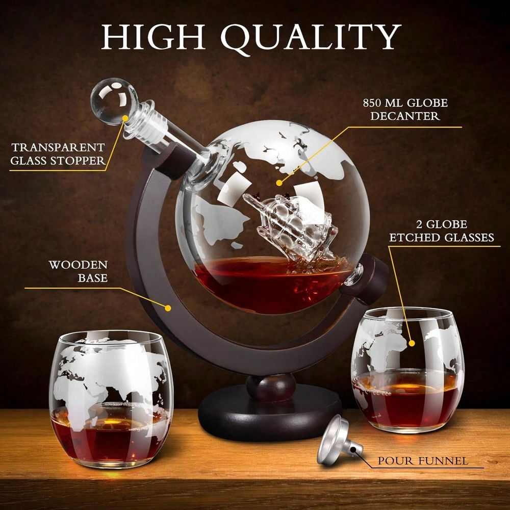 Decanter Sets For Men, Whiskey - Decanter Globe Set のレビューと価格