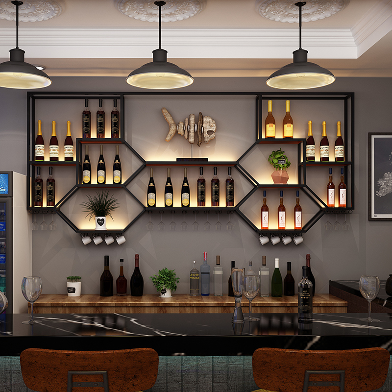 Metal Shelves Wine Cabinet Liv - Home Bar Shelves のレビューと価格