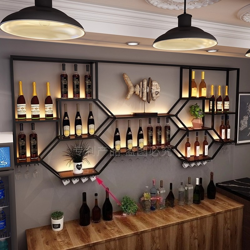 Metal Shelves Wine Cabinet Liv - Home Bar Shelves のレビューと価格