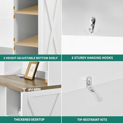 White Farmhouse-Style 6-Tier S - Home Bar Shelves のレビューと価格