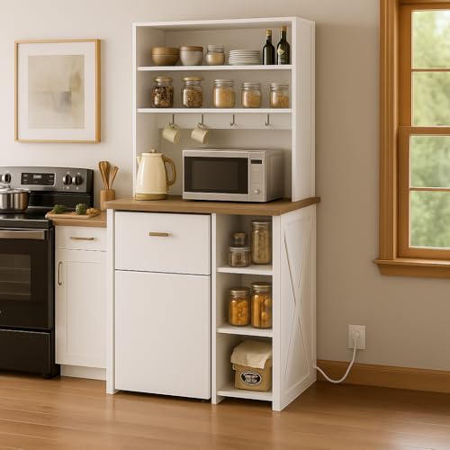 White Farmhouse-Style 6-Tier S - Home Bar Shelves のレビューと価格