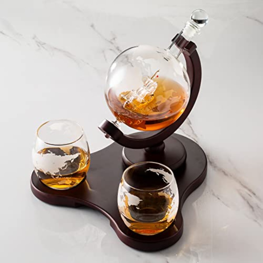 Whiskey Globe Decanter Set wit - Decanter Globe Set のレビューと価格