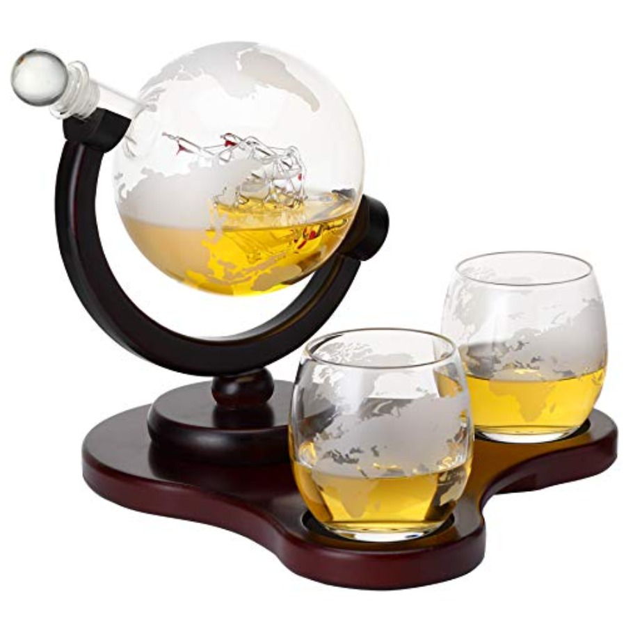 Whiskey Globe Decanter Set wit - Decanter Globe Set のレビューと価格