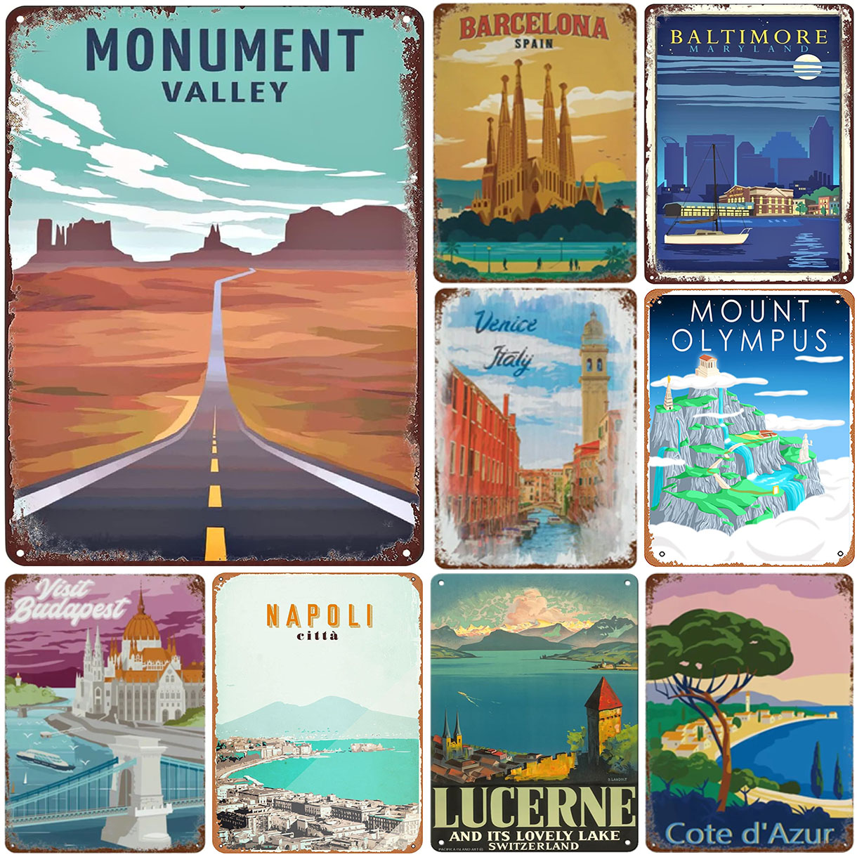 Vintage Travel Metal Sign Retr - Home Barcelona のレビューと価格